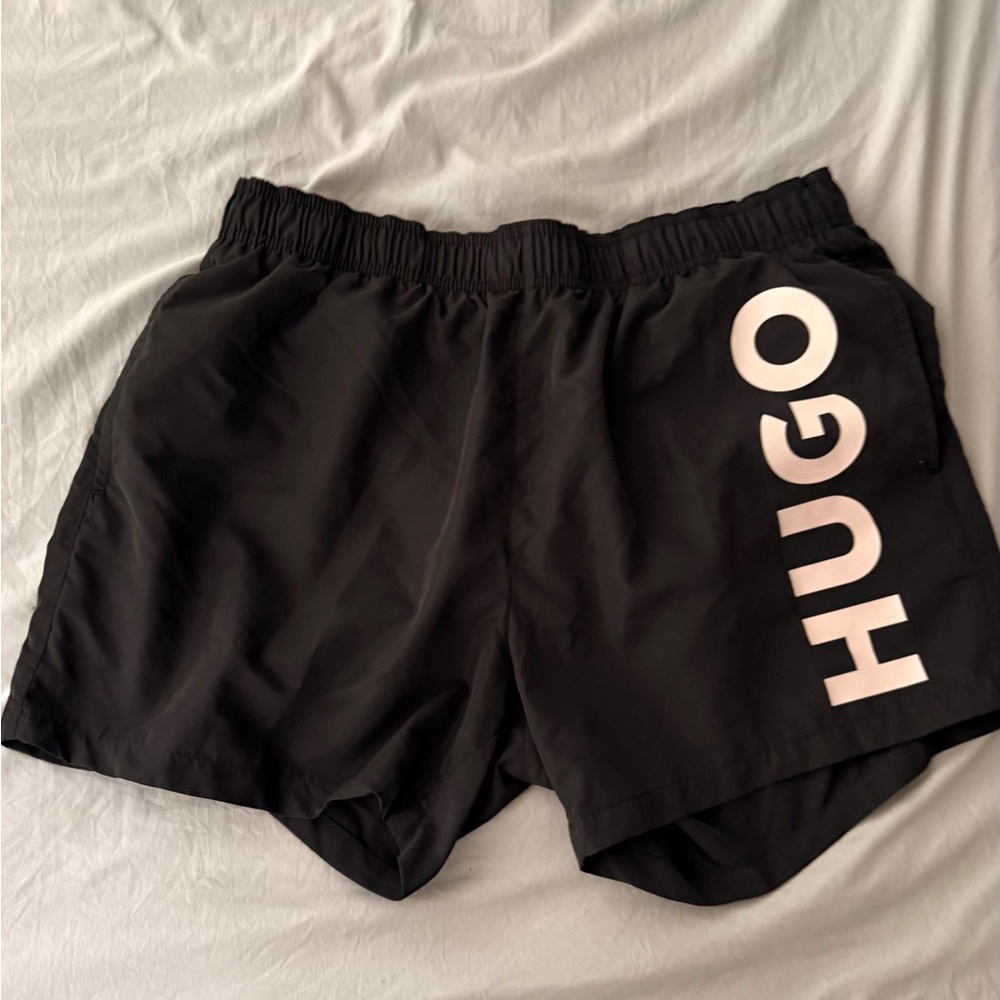HUGO men’s swim shorts black lined